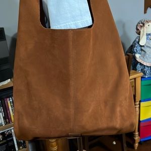 Suede tote bag. Pure suede with no lining made by Shinola in Detroit.
